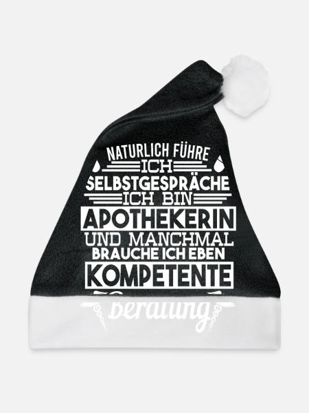 Apothekerin Selbstgespräche kompetente Beratung - Weihnachtsmütze - Schwarz/Weiß - Vorne