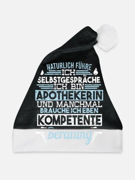 Apothekerin Selbstgespräche kompetente Beratung - Weihnachtsmütze - Schwarz/Weiß - Vorne