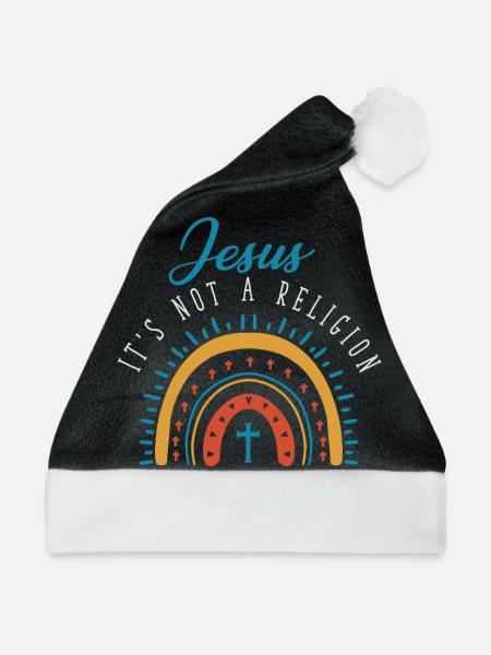 Jesus, Es Ist Keine Religion Es Ist Eine Beziehung - Weihnachtsmütze - Schwarz/Weiß - Vorne