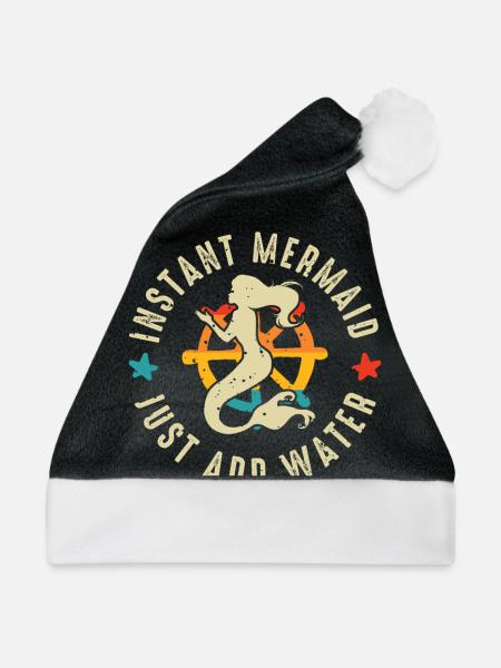 Instant Mermaid Just Add Water - Weihnachtsmütze - Schwarz/Weiß - Vorne
