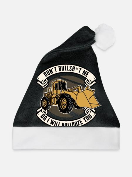 Bulldozer Planierraupe - Weihnachtsmütze - Schwarz/Weiß - Vorne