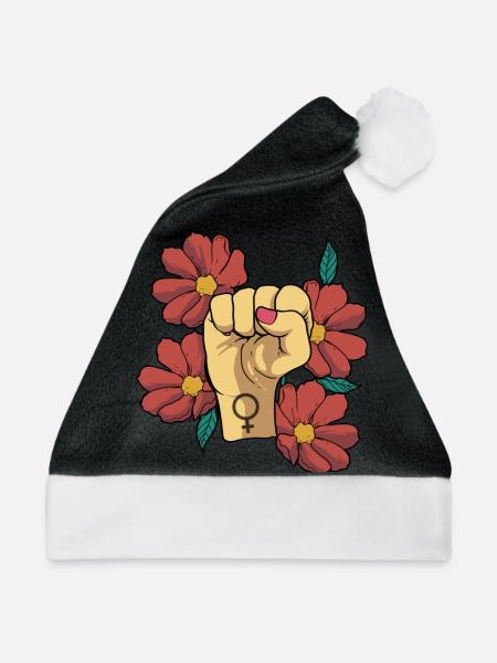 Feministin Emanzipation Feminist Feminismus - Weihnachtsmütze - Schwarz/Weiß - Vorne