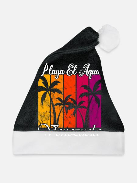 Playa El Aqua Venezuela - Weihnachtsmütze - Schwarz/Weiß - Vorne