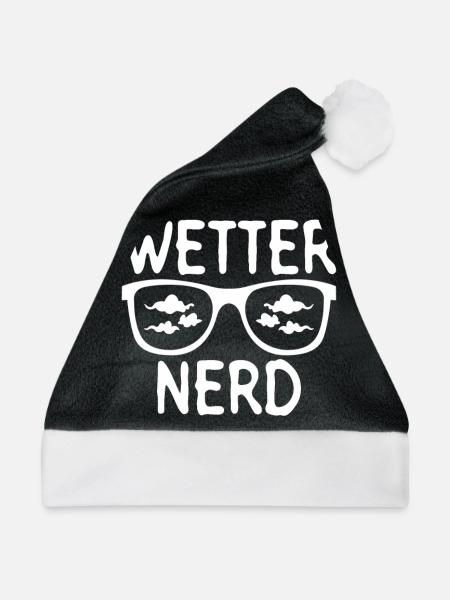 Wetter Nerd - Meteorologie Wetter Klima - Weihnachtsmütze - Schwarz/Weiß - Vorne