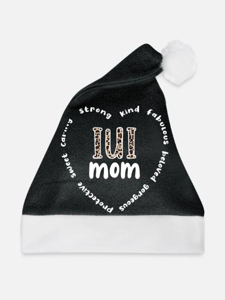 IUI Mama Intrauterine Insemination IUI Mutter - Weihnachtsmütze - Schwarz/Weiß - Vorne