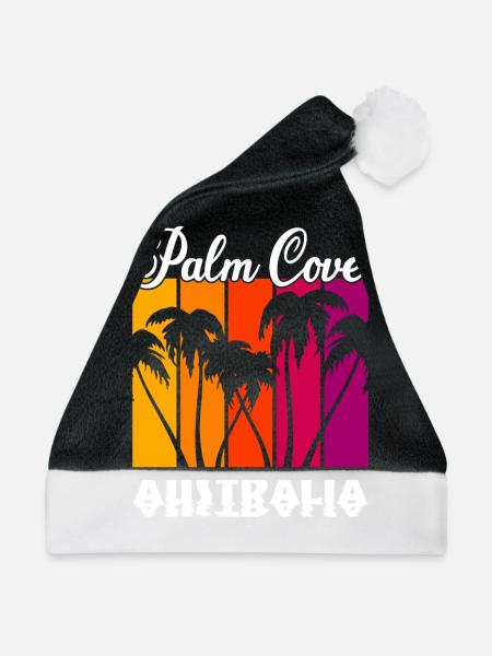 Palm Cove Australia - Weihnachtsmütze - Schwarz/Weiß