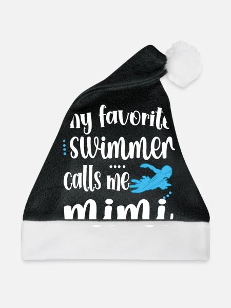 Stolze Schwimm-Mimi Schwimmer Mimi Oma Geschenk - Weihnachtsmütze - Schwarz/Weiß - Vorne