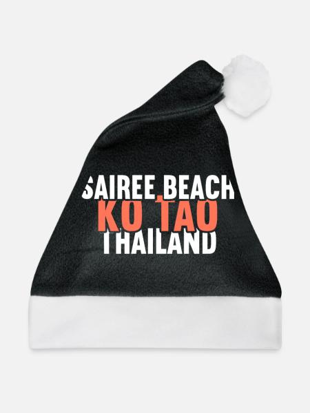 Vintage Thailand Vacation Asia Sunset Ko Tao - Weihnachtsmütze - Schwarz/Weiß - Vorne