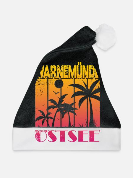 Warnemünde Ostsee - Weihnachtsmütze - Schwarz/Weiß