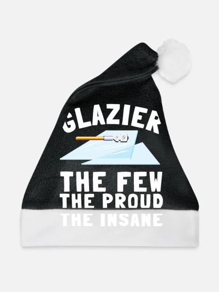 Glazier Glass Fitter And Glass Setter Window - Weihnachtsmütze - Schwarz/Weiß - Vorne
