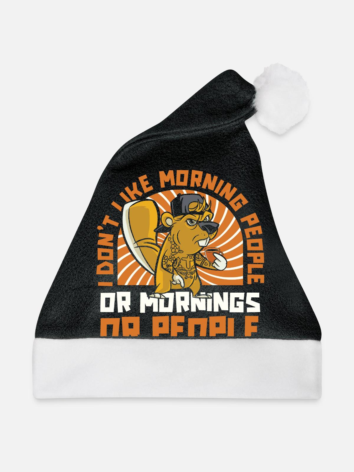 Biber - Weihnachtsmütze - Schwarz/Weiß - Vorne