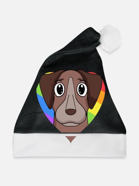 Homosexuell Regenbogen Pointer Hund - Weihnachtsmütze - Schwarz/Weiß