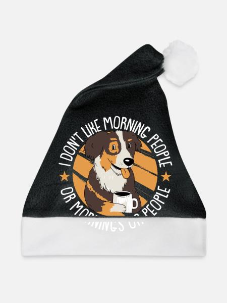 Australian Shepherd Hund - Weihnachtsmütze - Schwarz/Weiß