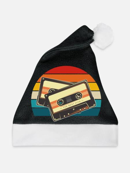 Kassette - Weihnachtsmütze - Schwarz/Weiß