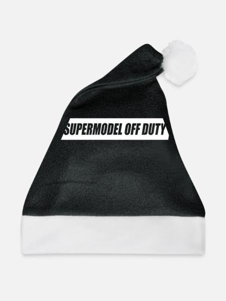 Supermodel In Zivil Top Model Off Duty JGA Kostüm - Weihnachtsmütze - Schwarz/Weiß - Vorne