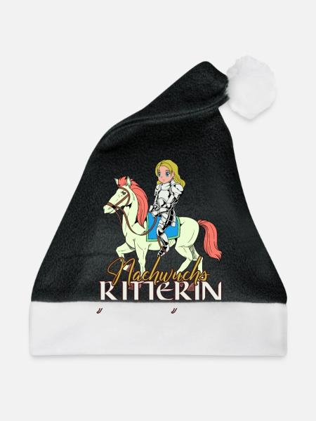 Ritter Mädchen - Nachwuchs Ritterin - Weihnachtsmütze - Schwarz/Weiß