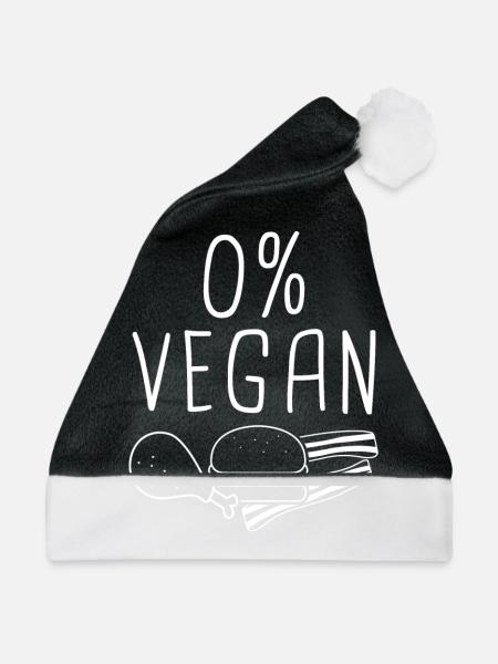 0% vegan - Weihnachtsmütze - Schwarz/Weiß