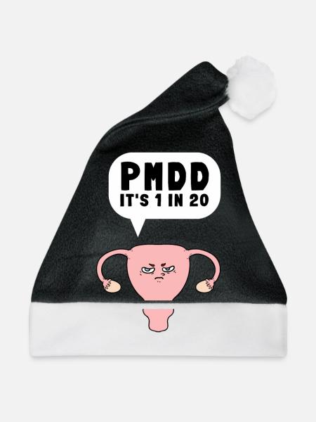 PMDD Awareness Premenstrual Syndrome Menstrual - Weihnachtsmütze - Schwarz/Weiß - Vorne