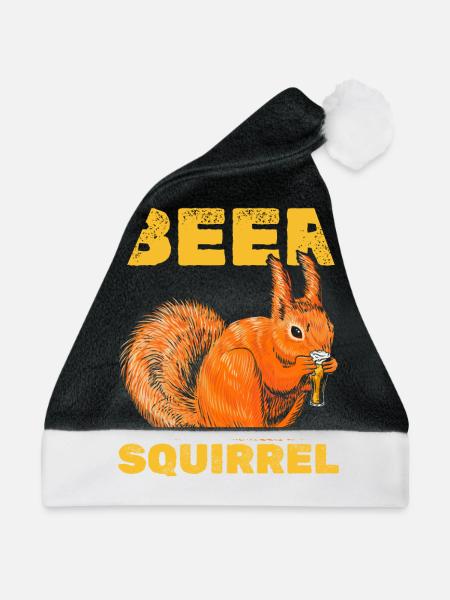 Lustiges Eichhörnchen, lustiges Eichhörnchen - Weihnachtsmütze - Schwarz/Weiß