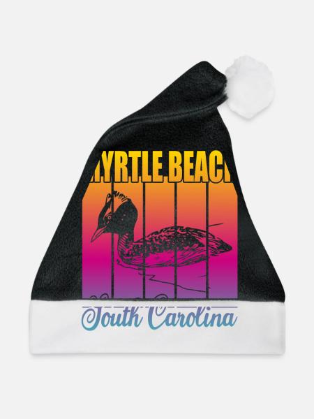 Myrtle Beach South Carolina - Weihnachtsmütze - Schwarz/Weiß - Vorne