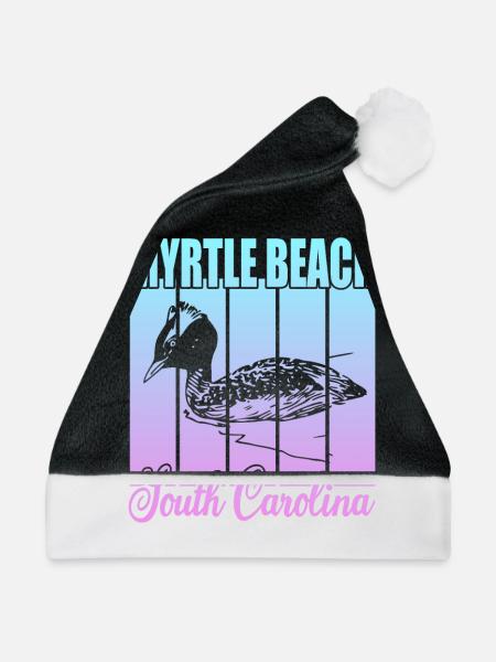 Myrtle Beach South Carolina - Weihnachtsmütze - Schwarz/Weiß - Vorne