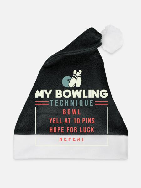 My Bowling Technique - Bowling - Weihnachtsmütze - Schwarz/Weiß