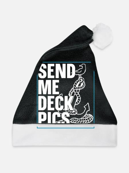 Seglen Segelboot Segler - Weihnachtsmütze - Schwarz/Weiß - Vorne
