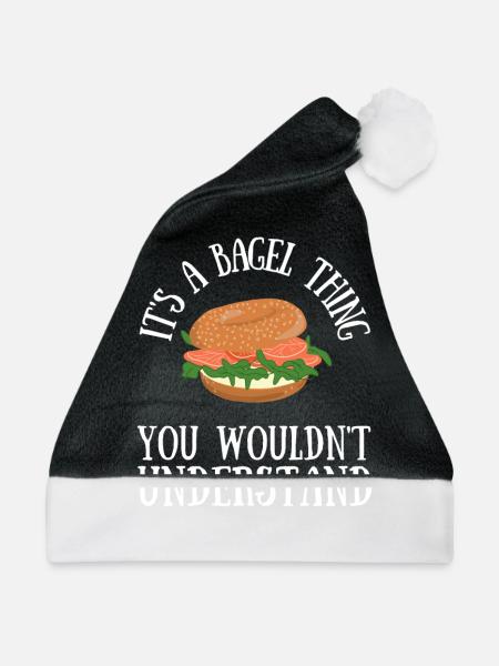 Sesame Bagel New York Jewish Deli - Weihnachtsmütze - Schwarz/Weiß - Vorne