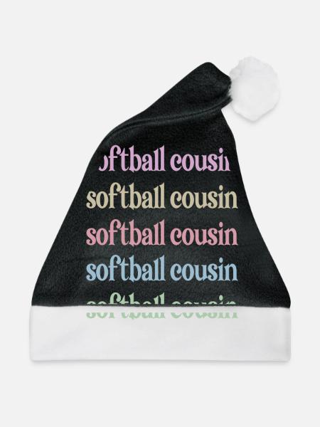 Stolzer Softball-Cousin Softballspieler-Cousin - Weihnachtsmütze - Schwarz/Weiß - Vorne
