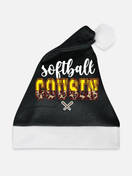 Stolzer Softball-Cousin Eines Softballspielers - Weihnachtsmütze - Schwarz/Weiß - Vorne