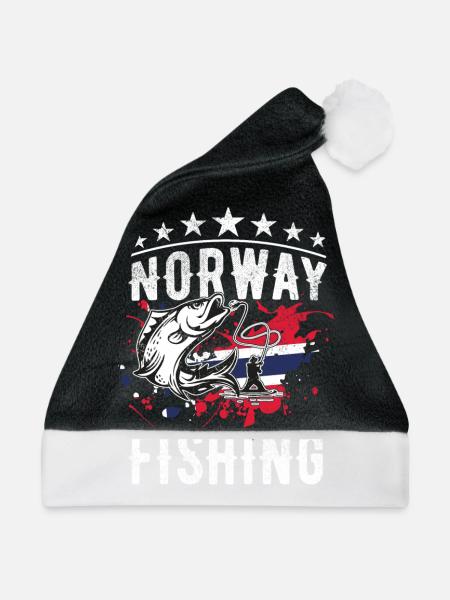 Norway fishing Norway Flag - Weihnachtsmütze - Schwarz/Weiß - Vorne