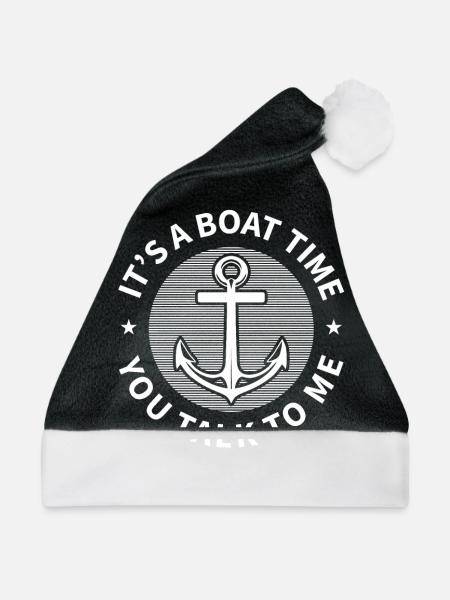 Seglen Segelboot Segler - Weihnachtsmütze - Schwarz/Weiß - Vorne