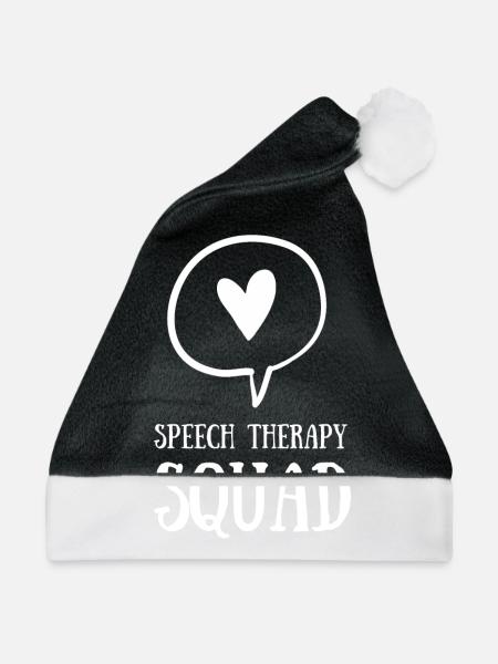 Speech Language Pathologist Speech Therapy SLP - Weihnachtsmütze - Schwarz/Weiß - Vorne
