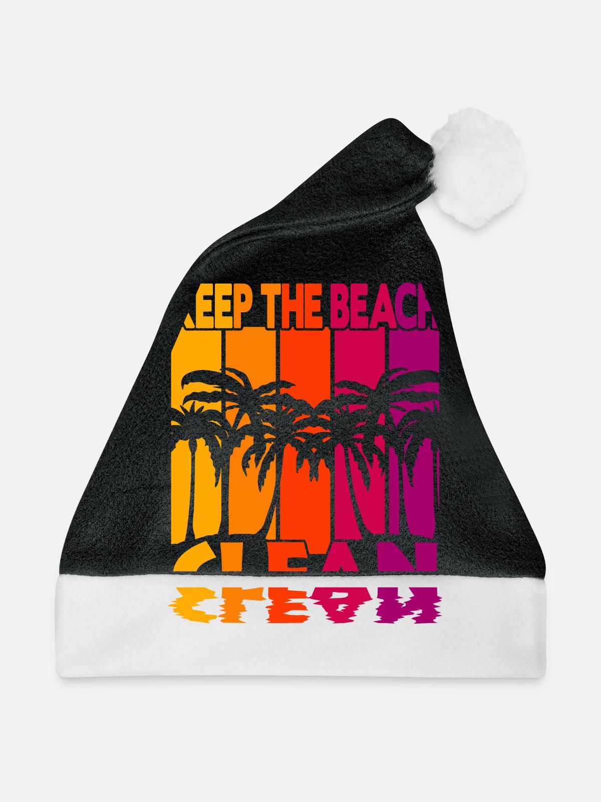 Keep the Beach clean - Weihnachtsmütze - Schwarz/Weiß - Vorne
