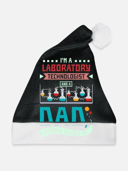 Laboratory technologist and a dad - Weihnachtsmütze - Schwarz/Weiß - Vorne