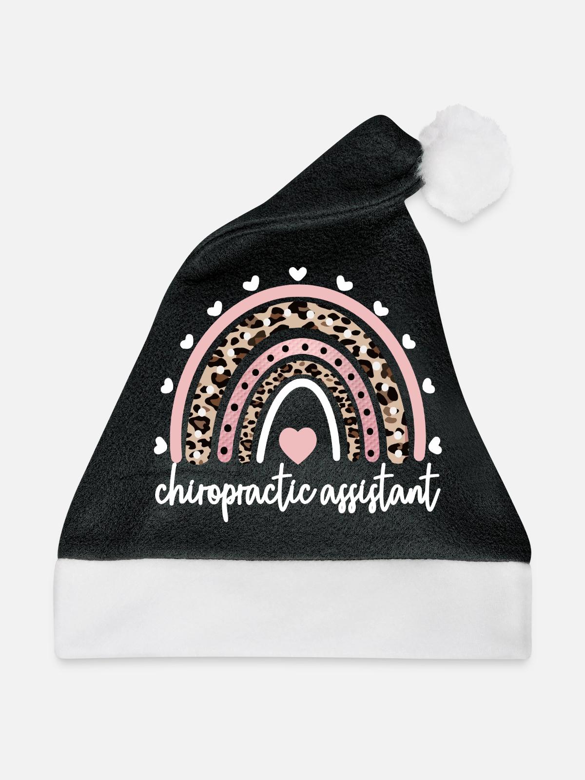 Chiropraktischer Assistent Chiropraktik Assistent - Weihnachtsmütze - Schwarz/Weiß - Vorne