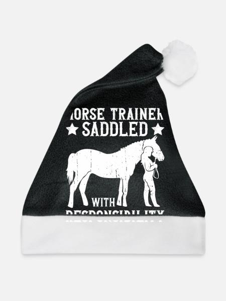 Pferdetrainerin mit Verantwortung - - Weihnachtsmütze - Schwarz/Weiß - Vorne