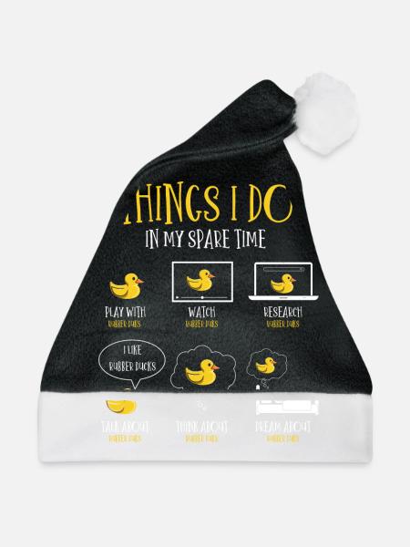 Rubber Duck Fan, Gummienten - Weihnachtsmütze - Schwarz/Weiß - Vorne