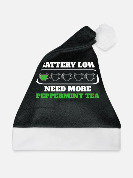 Lustiger Minzkräutertee - Weihnachtsmütze - Schwarz/Weiß - Vorne