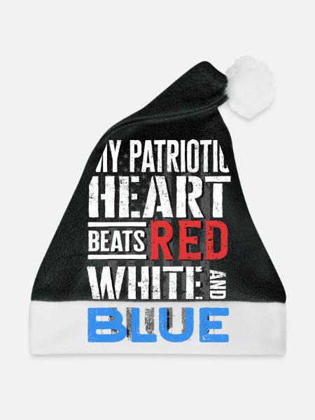 US -patriotische Zitate, Patriot, Patrioten - Weihnachtsmütze - Schwarz/Weiß - Vorne