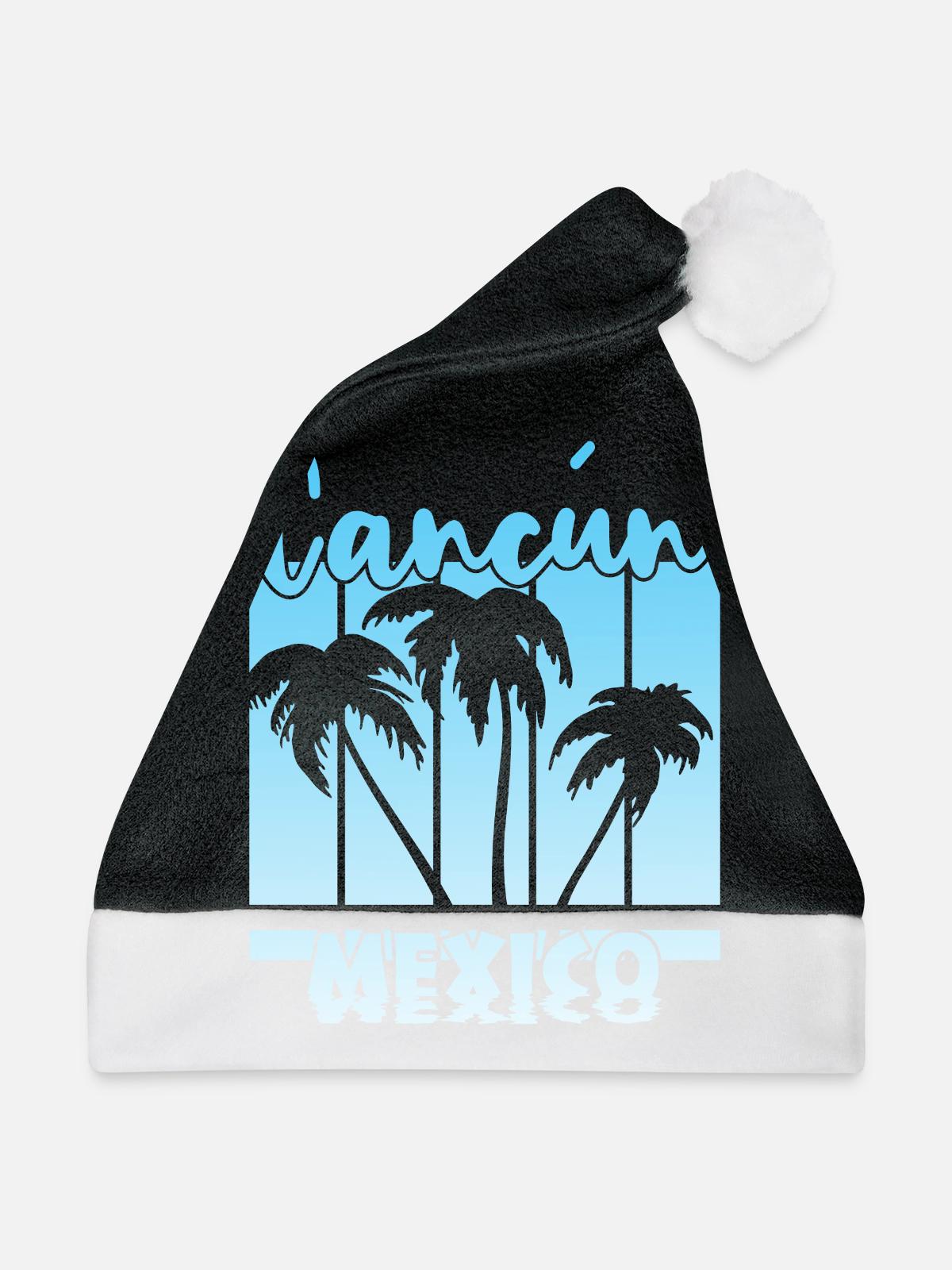 Cancun Mexico - Weihnachtsmütze - Schwarz/Weiß - Vorne