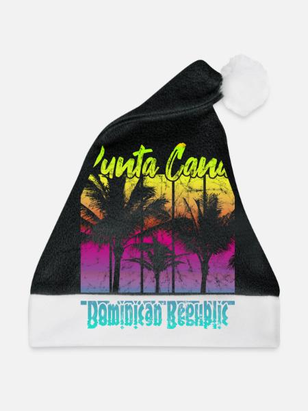 Punta Cana Dominican Republic - Weihnachtsmütze - Schwarz/Weiß - Vorne