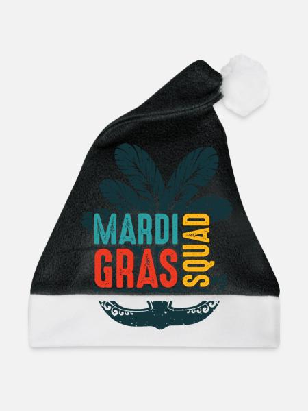 Mardi Gras Squad - Weihnachtsmütze - Schwarz/Weiß - Vorne