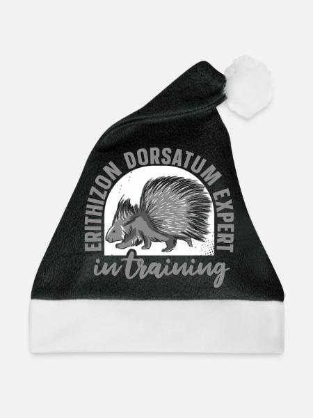 Stachelschwein - Weihnachtsmütze - Schwarz/Weiß - Vorne