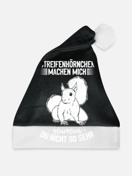 Streifenhörnchen machen mich glücklich - - Weihnachtsmütze - Schwarz/Weiß