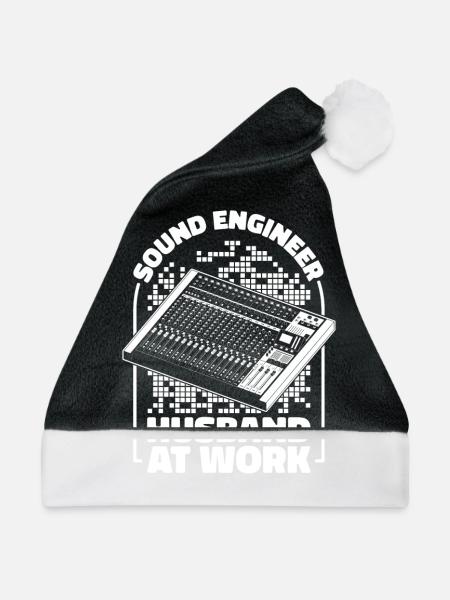 Tontechniker Sound Audio Engineer - Weihnachtsmütze - Schwarz/Weiß - Vorne