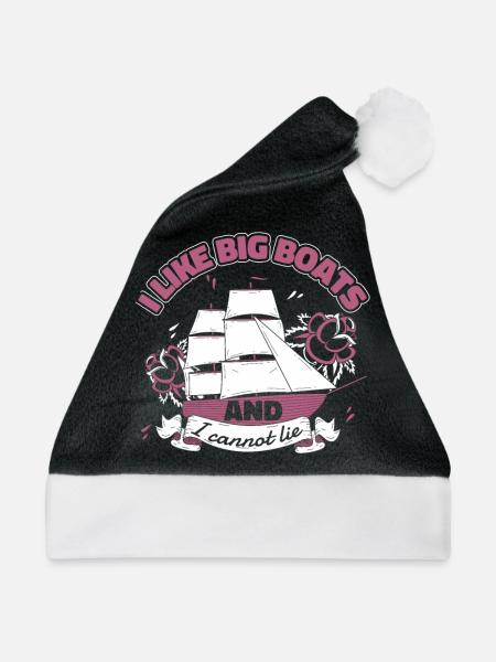 Seglen Segelboot Segler - Weihnachtsmütze - Schwarz/Weiß - Vorne