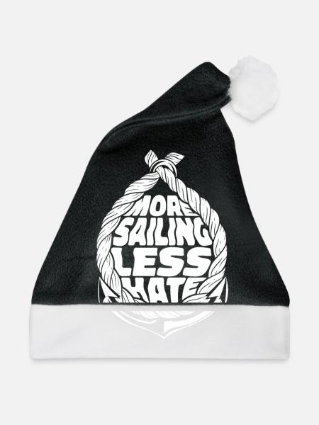 Seglen Segelboot Segler - Weihnachtsmütze - Schwarz/Weiß - Vorne