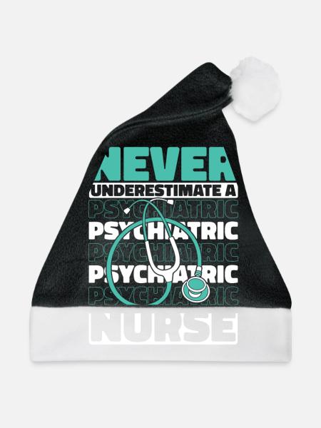 Krankenschwester - Weihnachtsmütze - Schwarz/Weiß - Vorne