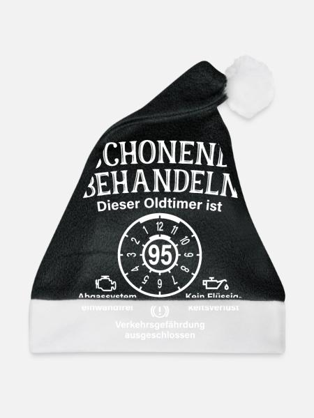 95. Geburtstag Schonend Behandeln Oldtimer Ist 95 - Weihnachtsmütze - Schwarz/Weiß - Vorne